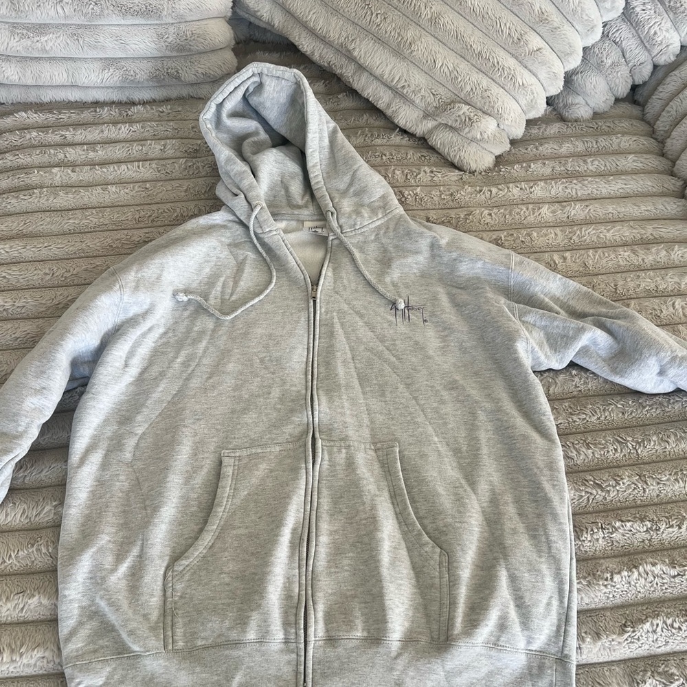 Guy Harvey Mahi Mahi Fishing grey Jacket Full‎ Zip |Size Large sleeve mid way XL